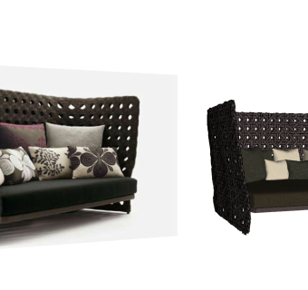 32现代休闲多人沙发 弧形沙发 藤编沙发 户外沙发 多功能沙发 公共沙发su草图模型下载