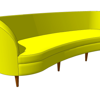 35现代简约多人沙发,异形多人沙发,三人沙发su草图模型下载