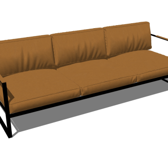 41现代简约多人沙发 三人沙发 北欧沙发su草图模型下载