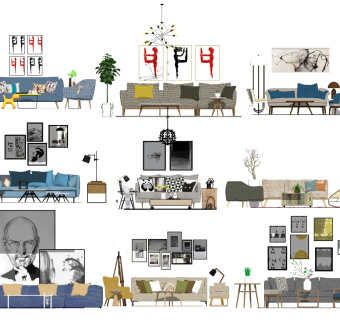 52沙发组合集合 北欧风格多人沙发 实木三人沙发 休闲沙发茶几组合 单人沙发 单椅 _挂画_摆件_吊灯_绿植_落地灯_抱枕_躺椅su草图模型下载