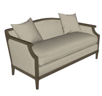 58美式风格多人沙发_布艺沙发组合_双人沙发_休闲沙发_沙发su草图模型下载