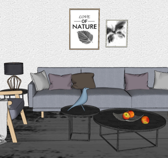 65现代布艺多人沙发 三人沙发 休闲沙发 休闲单人椅  单人沙发  休闲椅 沙发茶几组合su草图模型下载