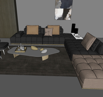 69现代布艺休闲沙发 皮革双人沙发组合 现代三人沙发 弧形沙发 异形沙发  布艺沙发 单人沙发 单椅 躺椅 脚踏su草图模型下载