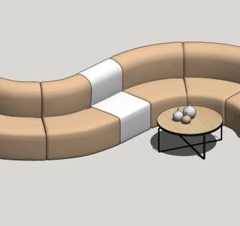 72现代弧形沙发 异形沙发  布艺沙发 皮革沙发 公共沙发座椅 公共休息区沙发su草图模型下载