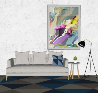 87北欧风格多人沙发 休闲三人沙发 布艺多人沙发 落地灯su草图模型下载