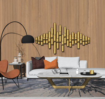 104现代北欧轻奢沙发茶几组合  落地灯  茶几 现代风格布艺沙发 多人沙发 三人沙发 挂饰 墙饰 落地灯su草图模型下载