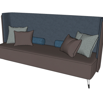 106现代沙发组合 现代多人沙发 布艺沙发 多人沙发 三人沙发 沙发卡座su草图模型下载