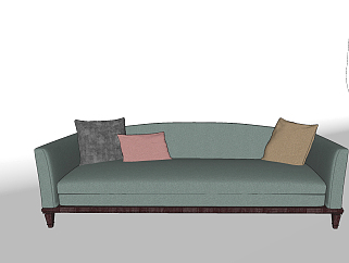 114现代新中式多人沙发 现代休闲多人沙发 三人沙发 布艺多人沙发su草图模型下载