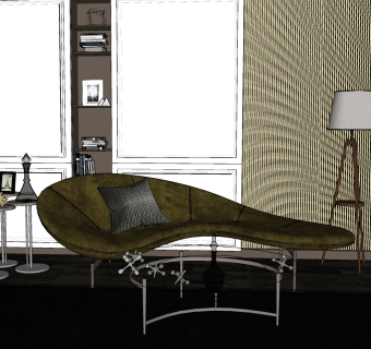 115现代异形多人沙发 落地灯 圆桌 现代弧形多人沙发 异形沙发  布艺沙发 皮革沙发 公共沙发座椅 公共休息区沙发su草图模型下载