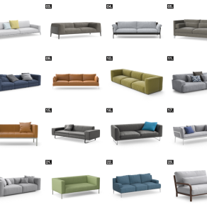 119现代风格L型沙发 转角沙发集合 布艺沙发 皮革沙发 弧形沙发 异形沙发 现代布艺休闲沙发su草图模型下载