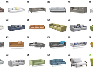 119现代风格L型沙发 转角沙发集合 布艺沙发 皮革沙发 弧形沙发 异形沙发 现代布艺休闲沙发su草图模型下载