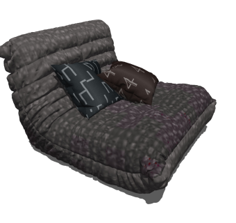 04现代风格懒人沙发 休闲躺椅 靠垫 坐垫 沙发坐垫 沙发椅su草图模型下载