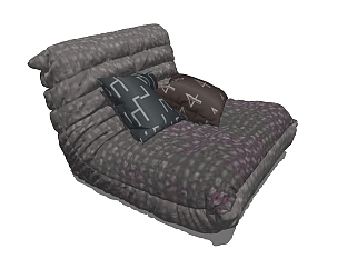 04现代风格懒人沙发 休闲躺椅 靠垫 坐垫 沙发坐垫 沙发椅su草图模型下载