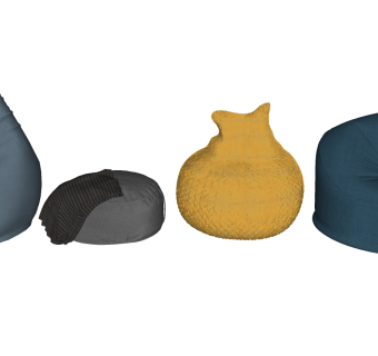 11懒人躺椅 现代风格懒人沙发 休闲躺椅 靠垫 坐垫 沙发坐垫 沙发椅su草图模型下载