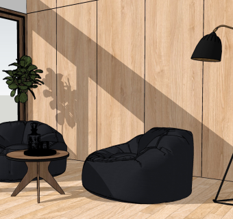 19北欧风格家具_懒人沙发 现代懒人沙发茶几组合 休闲躺椅 靠垫 坐垫 沙发坐垫 沙发椅su草图模型下载