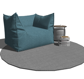 30懒人沙发 单人沙发 休闲沙发 懒人椅 脚踏  矮凳 墩子su草图模型下载