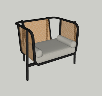 118现代单人休闲沙发 休闲椅 休闲沙发 单人椅su草图模型下载