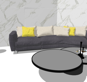 35前台沙发 懒人沙发 休闲多人沙发 休闲沙发床 休闲躺椅su草图模型下载