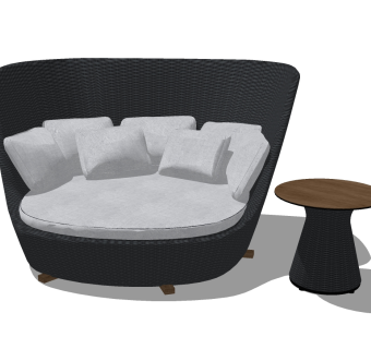 37现代布艺懒人沙发 现代懒人沙发茶几组合 坐垫 懒人沙发 休闲躺椅 脚踏  单人沙发su草图模型下载