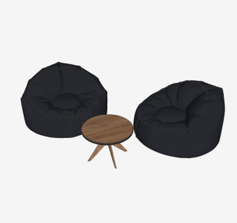 47现代风格懒人沙发_洽谈桌_布艺懒人沙发 懒人躺椅 单人休闲沙发  单人沙发su草图模型下载