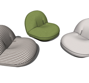 55现代风格懒人沙发_布艺懒人沙发 懒人躺椅 单人休闲沙发  单人沙发 嘴唇沙发su草图模型下载