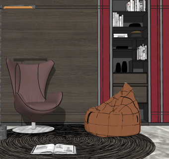 61现代休闲沙发懒人沙发组合 布艺懒人沙发 懒人躺椅 单人休闲沙发  单人沙发su草图模型下载