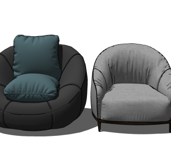 62现代风格懒人沙发_布艺懒人沙发 懒人躺椅 单人休闲沙发  单人沙发 沙发凳su草图模型下载