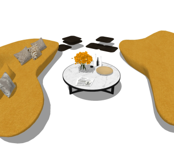 73现代风格懒人沙发_布艺懒人沙发 懒人躺椅 多人沙发 公共沙发 休息区沙发su草图模型下载