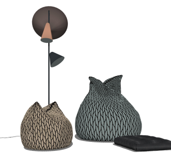 74现代风格懒人沙发_布艺懒人沙发 懒人躺椅 单人休闲沙发  圆凳 矮凳 沙发凳su草图模型下载