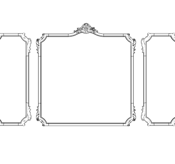 11欧式雕花构件  欧式护墙雕花 欧式石膏雕花 墙面浮雕su草图模型下载