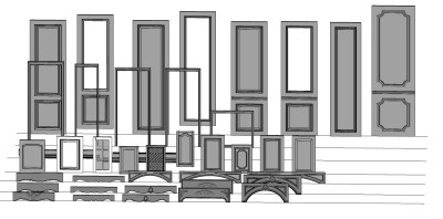 08欧式线条柜门 护墙楣板造型  欧式护墙板 石膏线 门头雕花 角花su草图模型下载