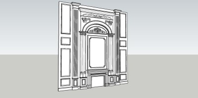 10欧式构件 欧式背景墙 欧式护墙板 欧式风格雕花 石膏线su草图模型下载