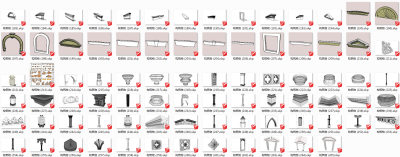 17欧式建筑构件_雕花_罗马柱_石膏线_圆盘_角线_柱子_柱头_柱脚su草图模型下载