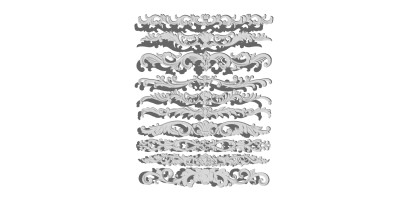 33欧式雕刻 欧式雕花 欧式墙面石膏雕花su草图模型下载