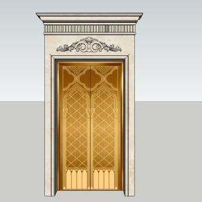 37欧式大理石电梯套造型 欧式电梯门 欧式构件 欧式建筑su草图模型下载