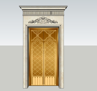 37欧式大理石电梯套造型 欧式电梯门 欧式构件 欧式建筑su草图模型下载