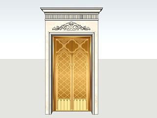 37欧式大理石电梯套造型 欧式电梯门 欧式构件 欧式建筑su草图模型下载