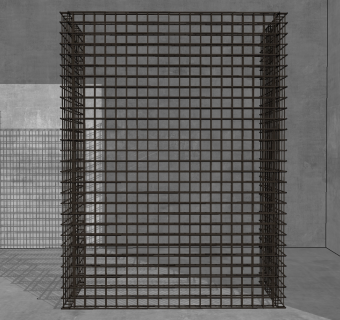 06工业风隔断屏风 钢筋隔断su草图模型下载