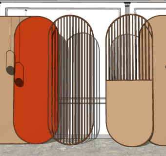 12现代风格隔断_屏风_隔断 木制镂空隔断 背墙su草图模型下载