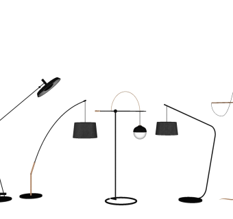 金属落地灯 装饰灯具组合su草图模型下载