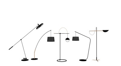 金属落地灯 装饰灯具组合su草图模型下载