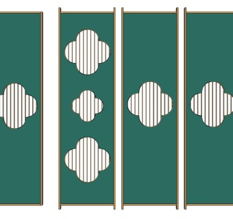 20现代轻奢屏风隔断 新中式镂空隔断su草图模型下载