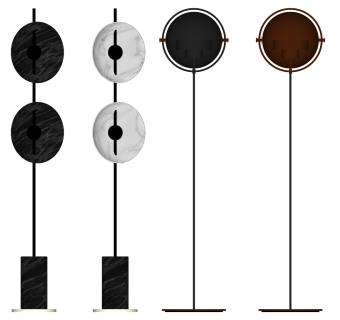 现代简约金属落地灯 装饰多头落地灯组合su草图模型下载