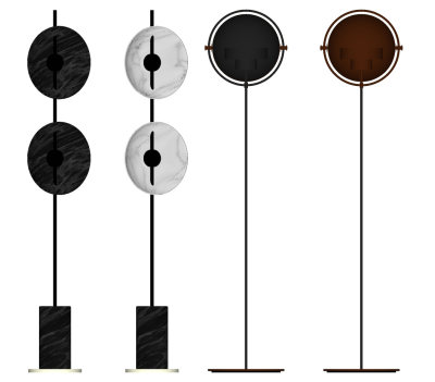 现代简约金属落地灯 装饰多头落地灯组合su草图模型下载