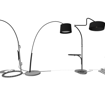 现代金属落地灯su草图模型下载