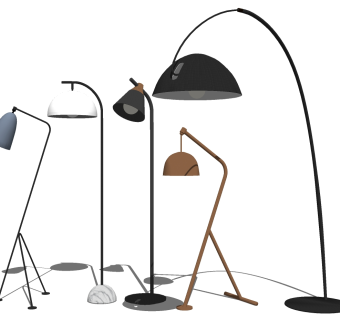 现代落地灯组合su草图模型下载