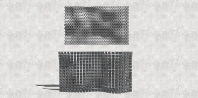 31异形墙面 蜂窝造型墙面 方块砖镂空墙面 砖墙 异形墙面造型su草图模型下载