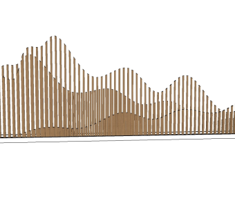 32竹工艺竹屏风 竹背景墙 山形格栅 山行隔断 山行景观2su草图模型下载