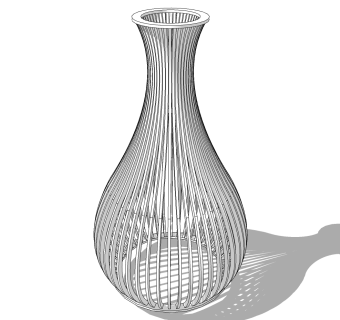 金属落地灯，花瓶灯笼su草图模型下载