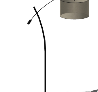 新中式现代原木落地灯su草图模型下载